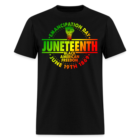 Juneteenth Emancipation Day Pan African Raised Fist T-Shirt - black