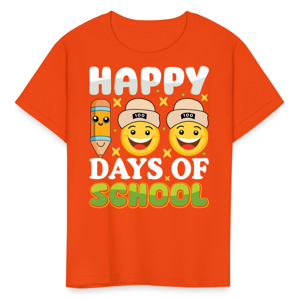 100 Days Of School Tee For Kids School Milestone Celebration T-shirt - orange