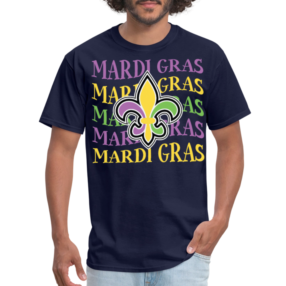 New Orleans Fleur-de-lis Festival Mardi Gras T-shirt - navy