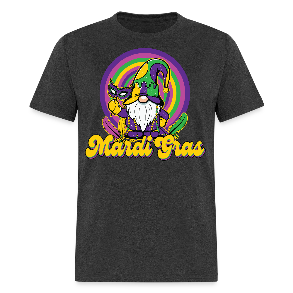 Fat Tuesday Parade Tee Mardi Gras Gnome T-shirt - heather black