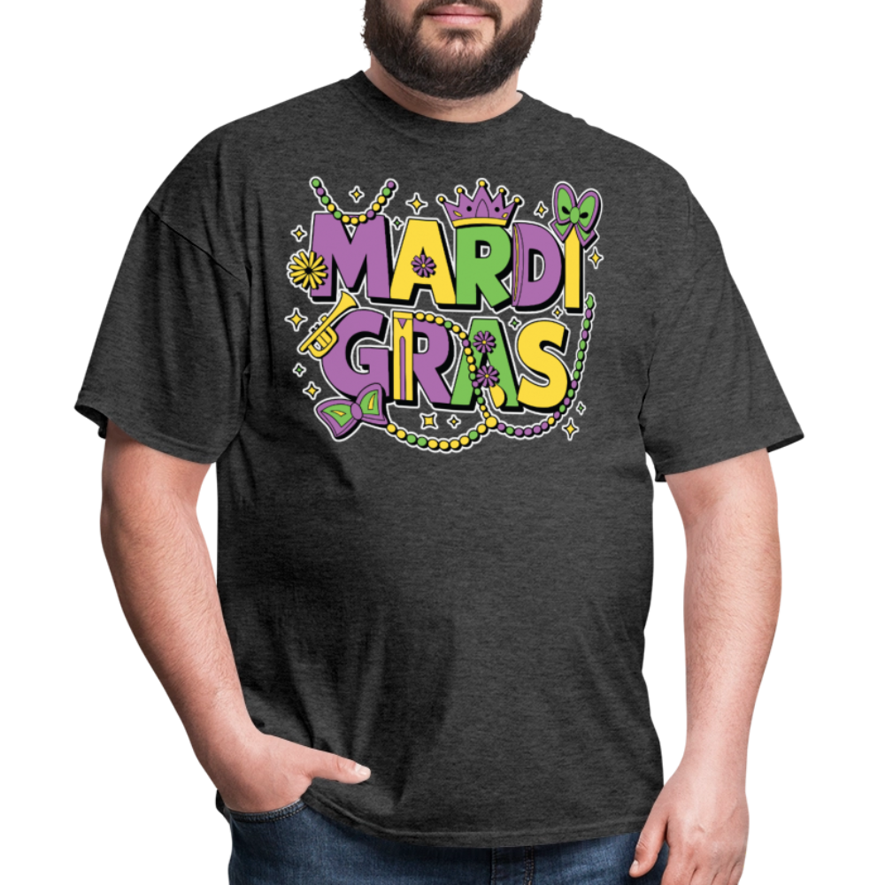 Funny and festive Mardi Gras shirts Mardi Gras Crown T-shirt - heather black