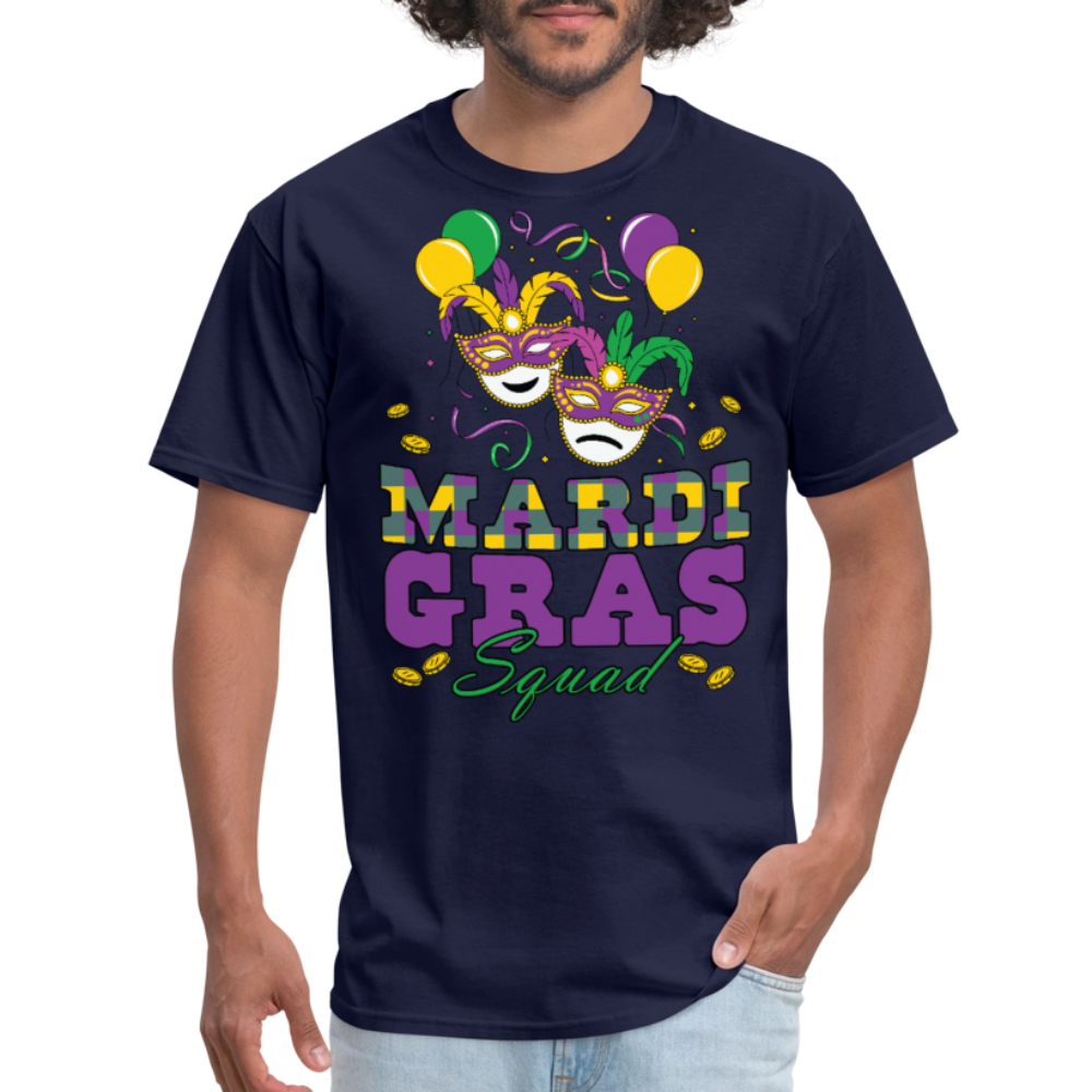 Matching Mardi Gras Squad Shirts For Friends Funny Mardi Gras T-shirt - navy