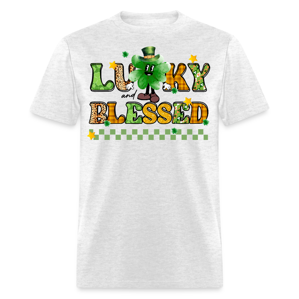 Blessed And Lucky Irish Holiday T-shirt - light heather gray