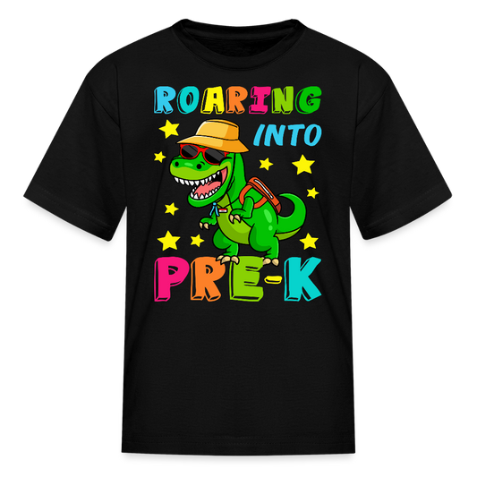 Dinosaur Pre K Back To School Kids' T-Shirt - black