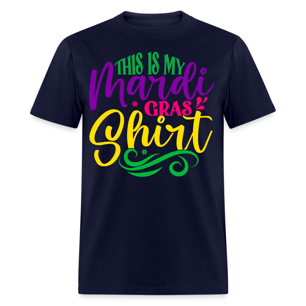 Colorful Mardi Gras T-shirt for Fat Tuesday - navy