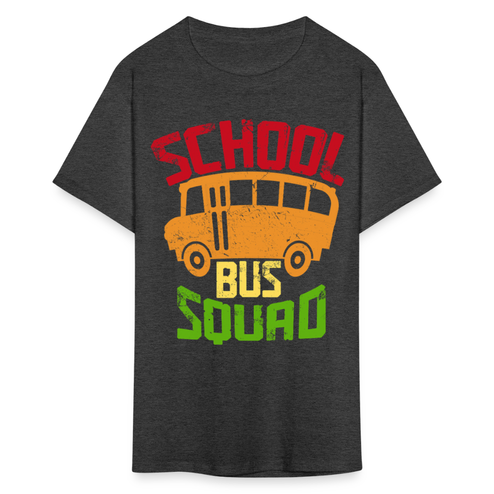 Vintage School Bus Tee for Drivers & Staff School Bus Squad T-shirt - heather black