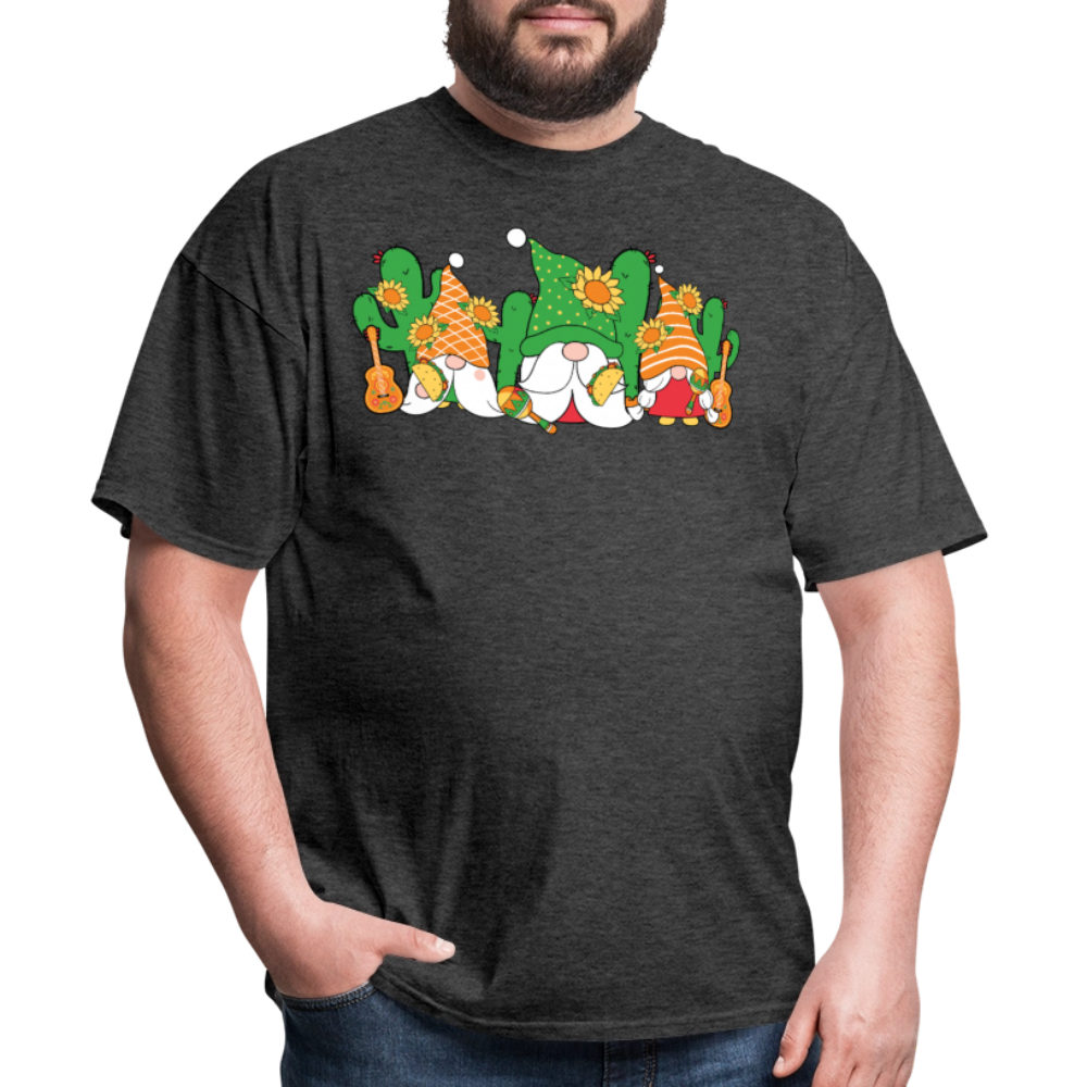 Gnome Lover Gift Ideas Mexican Fiesta Gnome T-shirt - heather black