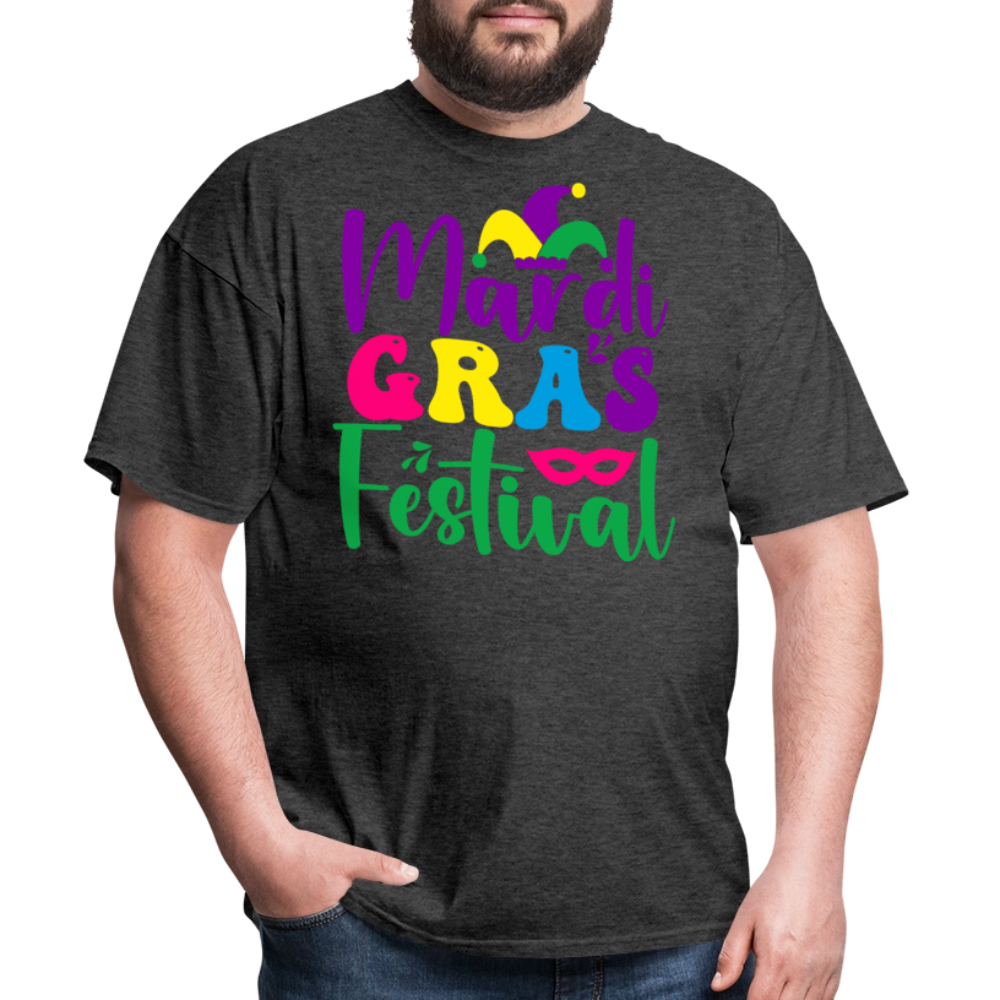 Funny and Stylish Mardi Gras Celebration Unisex T-shirt - heather black