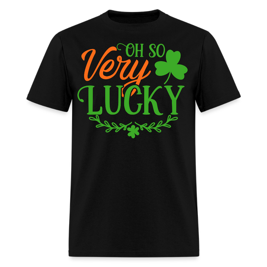 Oh So Very lucky Irish Shamrock T-shirt - black