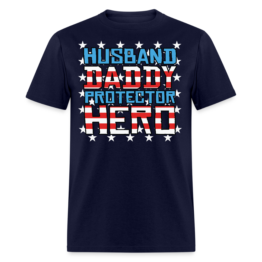 Husband Protector Hero Gift Father’s Day T-shirt - navy