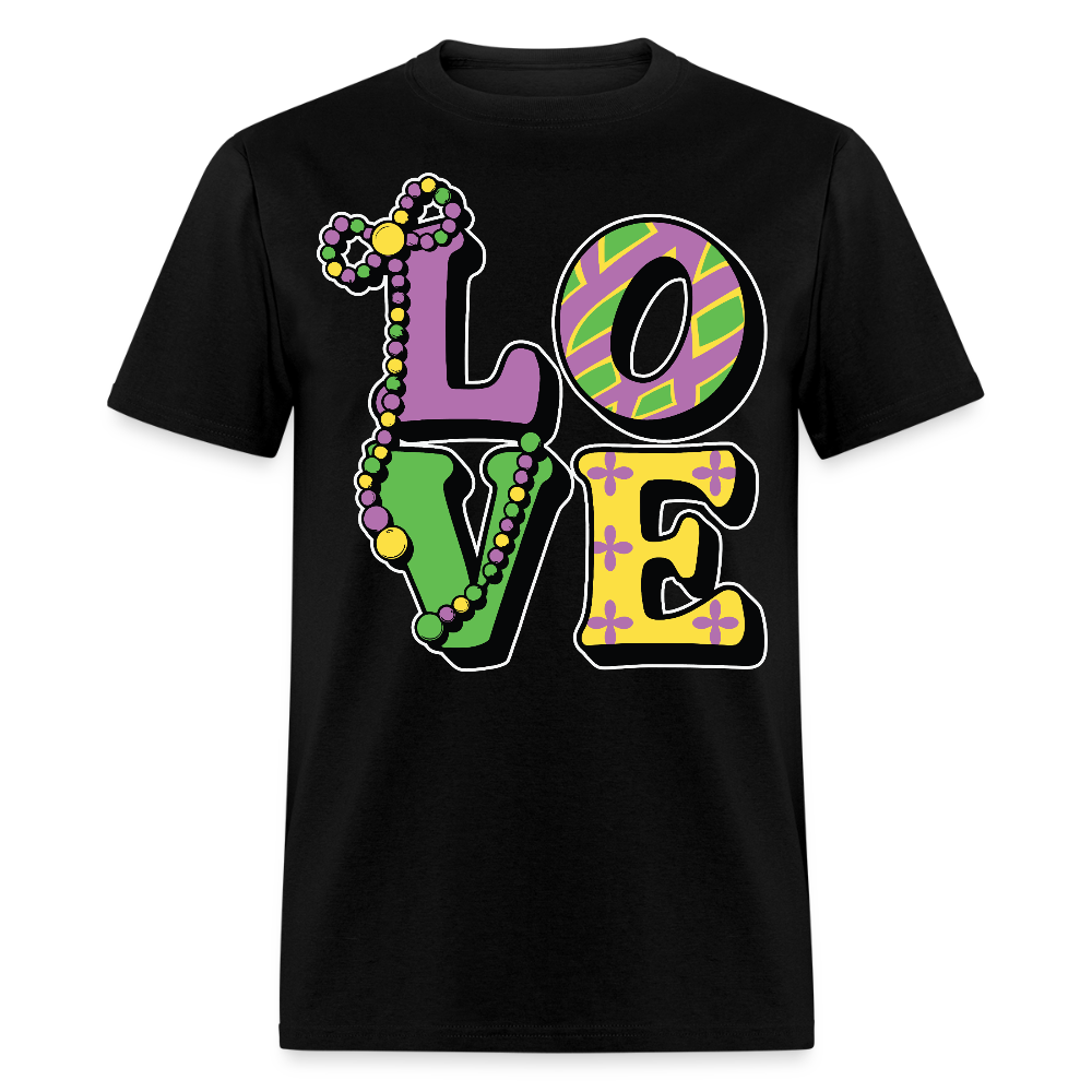 Mardi Gras Love Tee For Men Women New Orleans Festival T-shirt - black