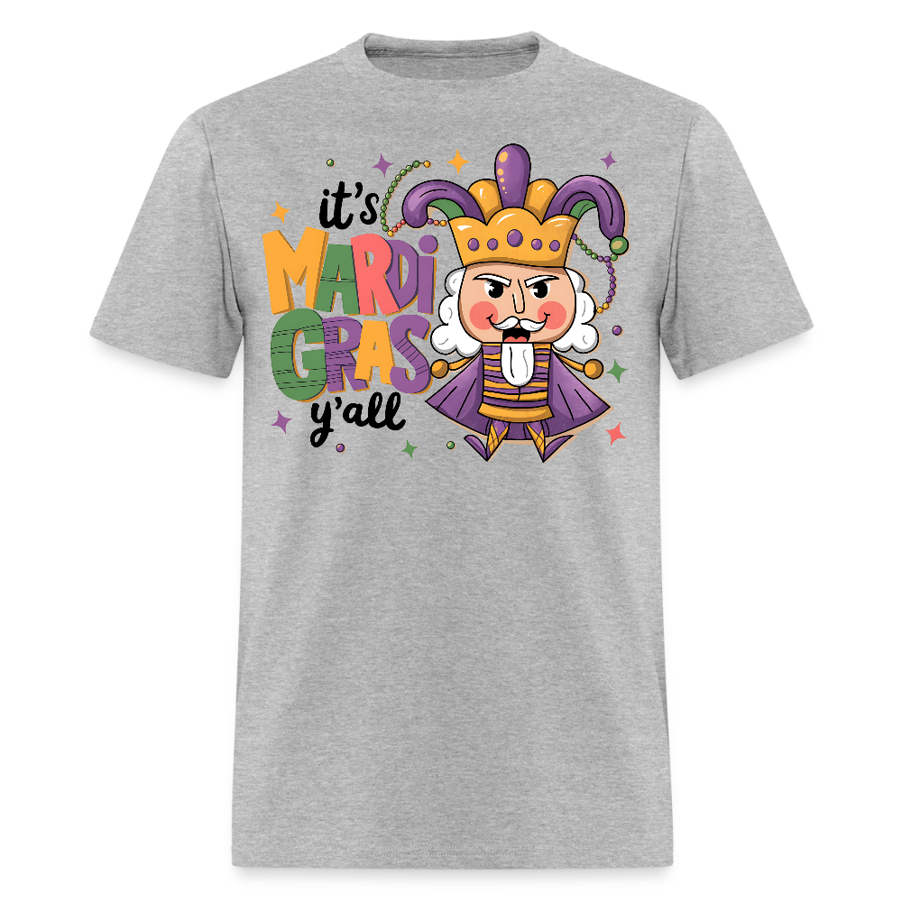 Mardi Gras Jester King Tee It's Mardi Gras Y'all T-shirt - heather gray