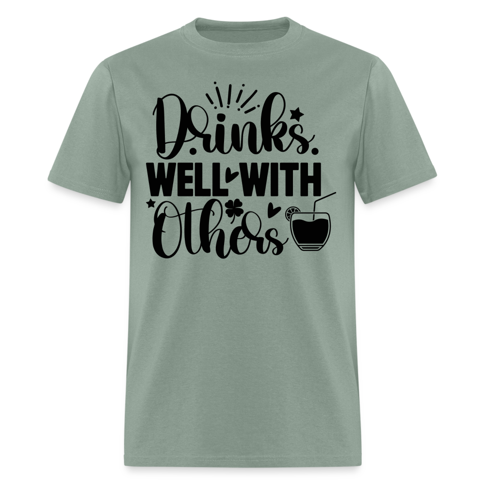 St. Patrick's Day Tee – Drinks Well with Others Shirt - sage