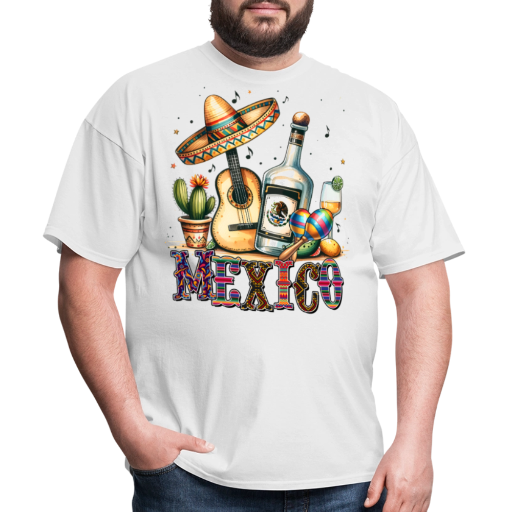 Vintage Mexican Tequila Graphic Tee Mariachi Music And Fiesta T-shirt - white