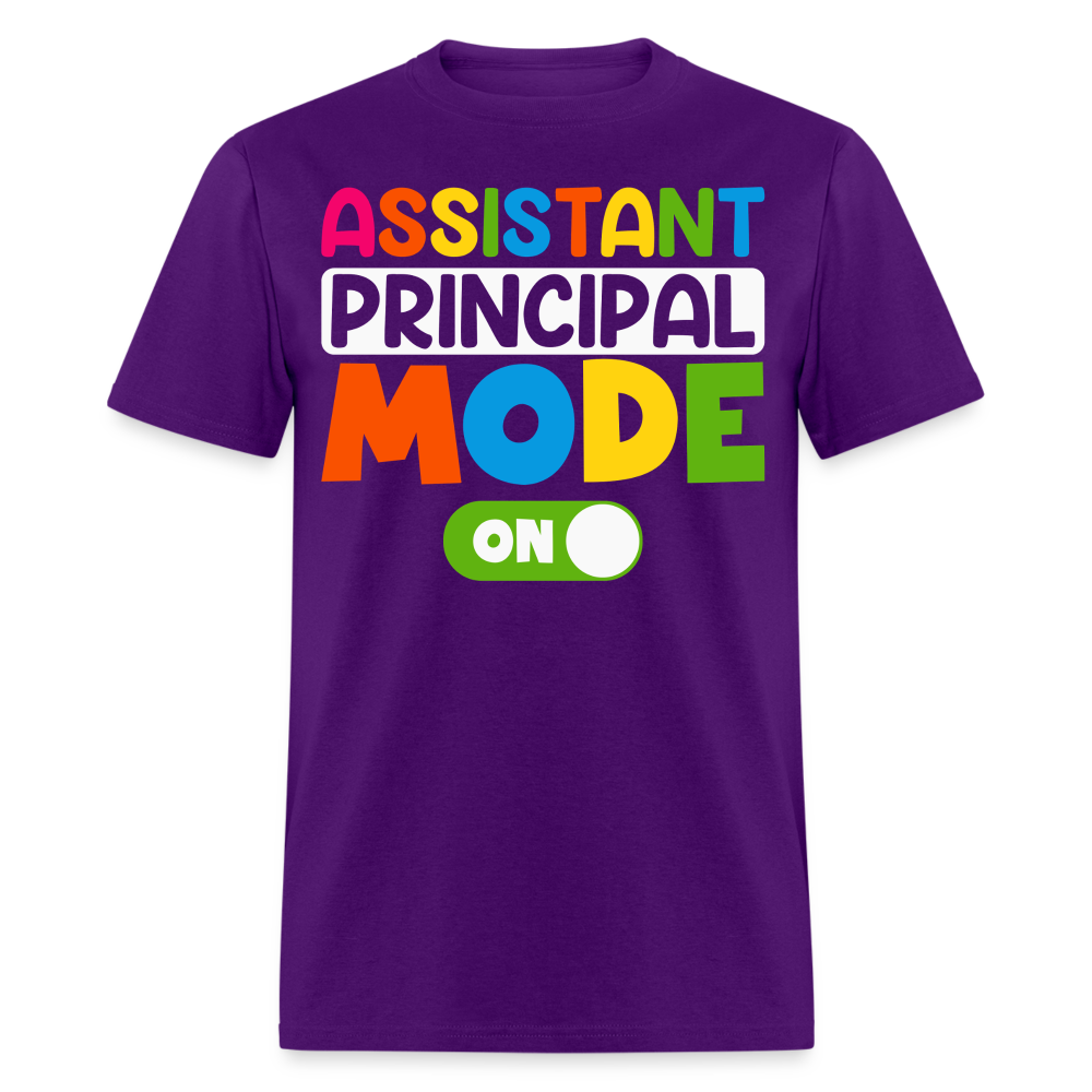 Funny Assistant Principal Shirts For Teachers Principal Mode ON T-shirt - purple