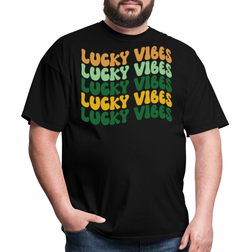 St Patrick's Day Lucky Vibes T-shirt - black