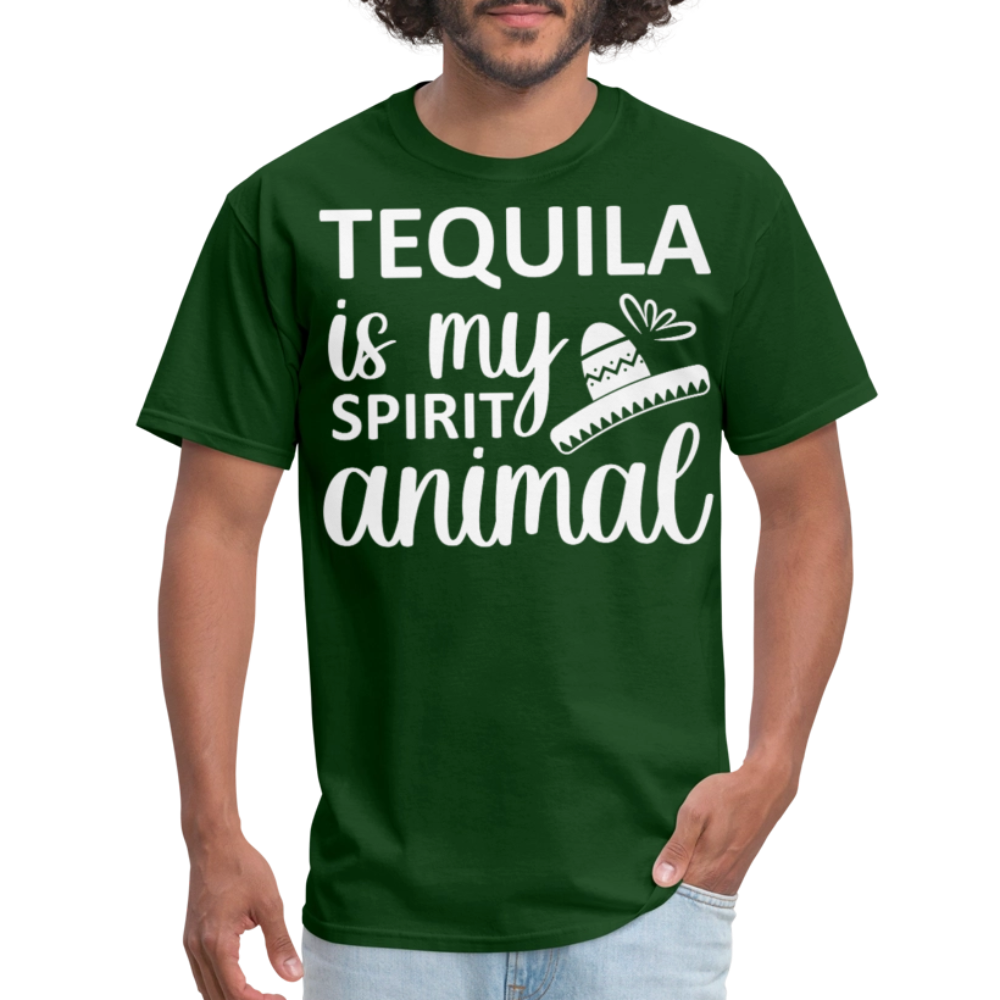 Tequila Is My Spirit Animal Party T-shirt - forest green