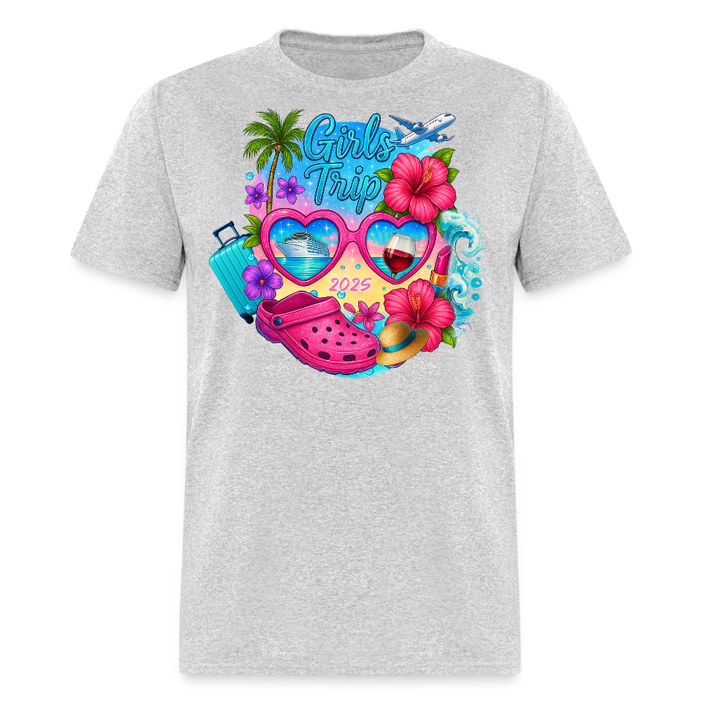 Tropical Girls Getaway Beach Trip T-shirt - heather gray