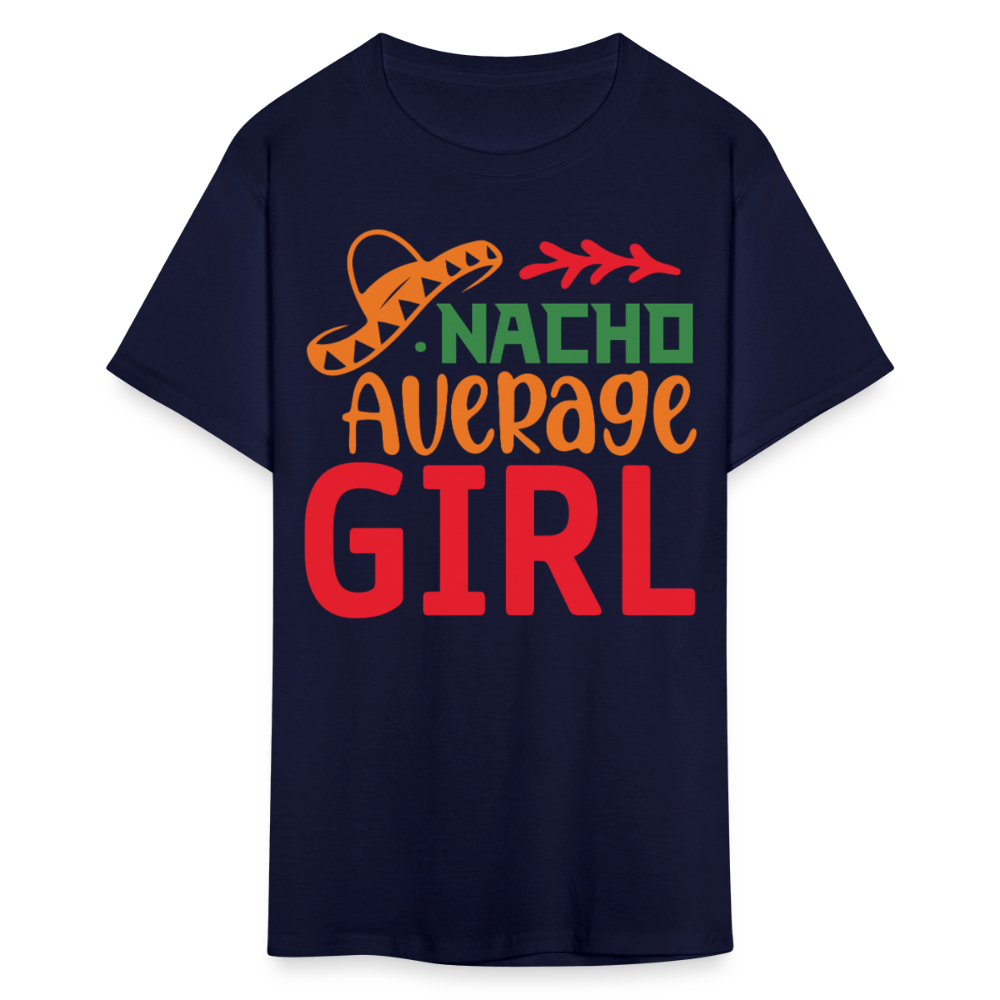 Cute Mexican Party Outfit For Her Nacho Average Girl Fiesta T-shirt - navy