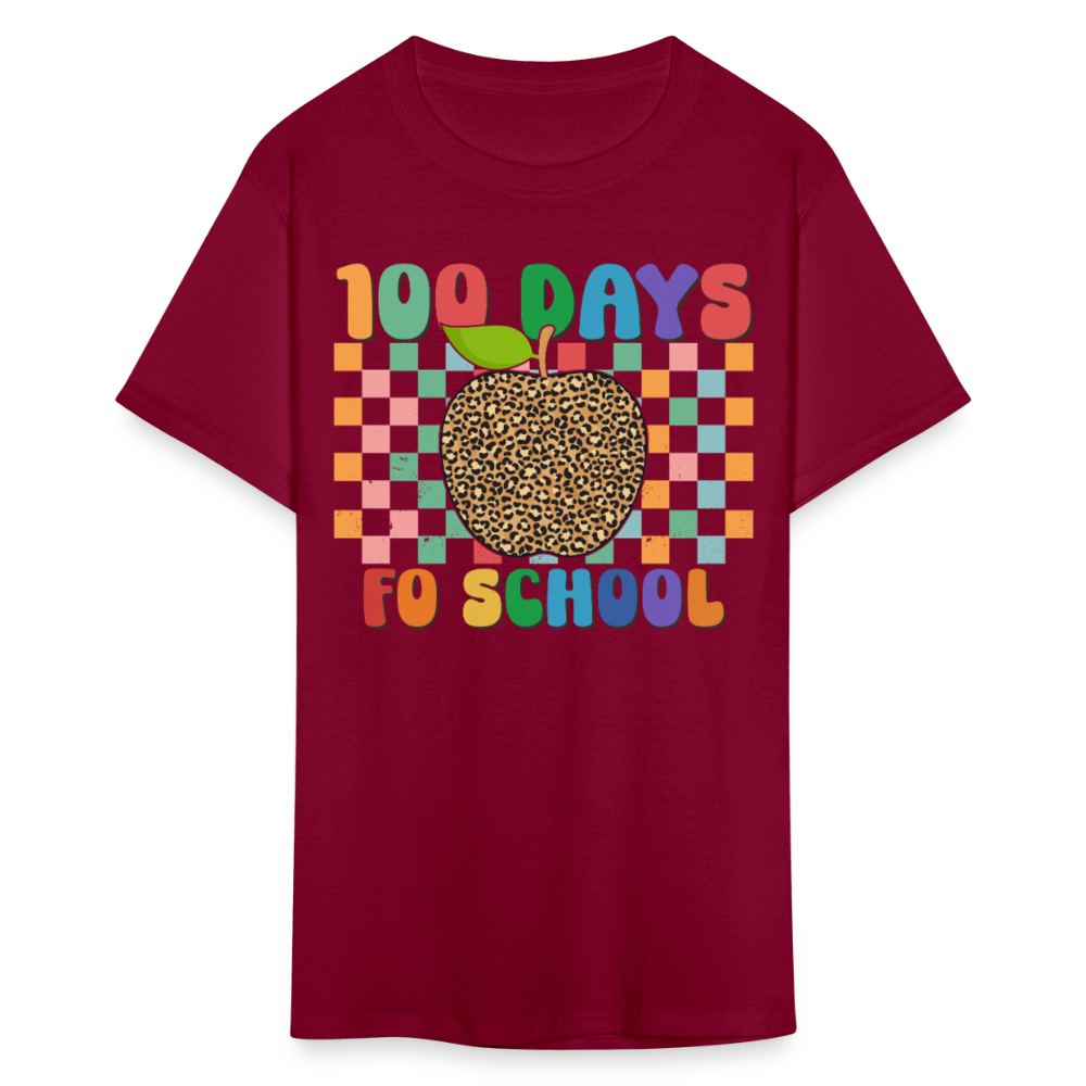 Leopard Print 100 Days of School Shirt Teacher Gifts Unisex T-shirt - burgundy