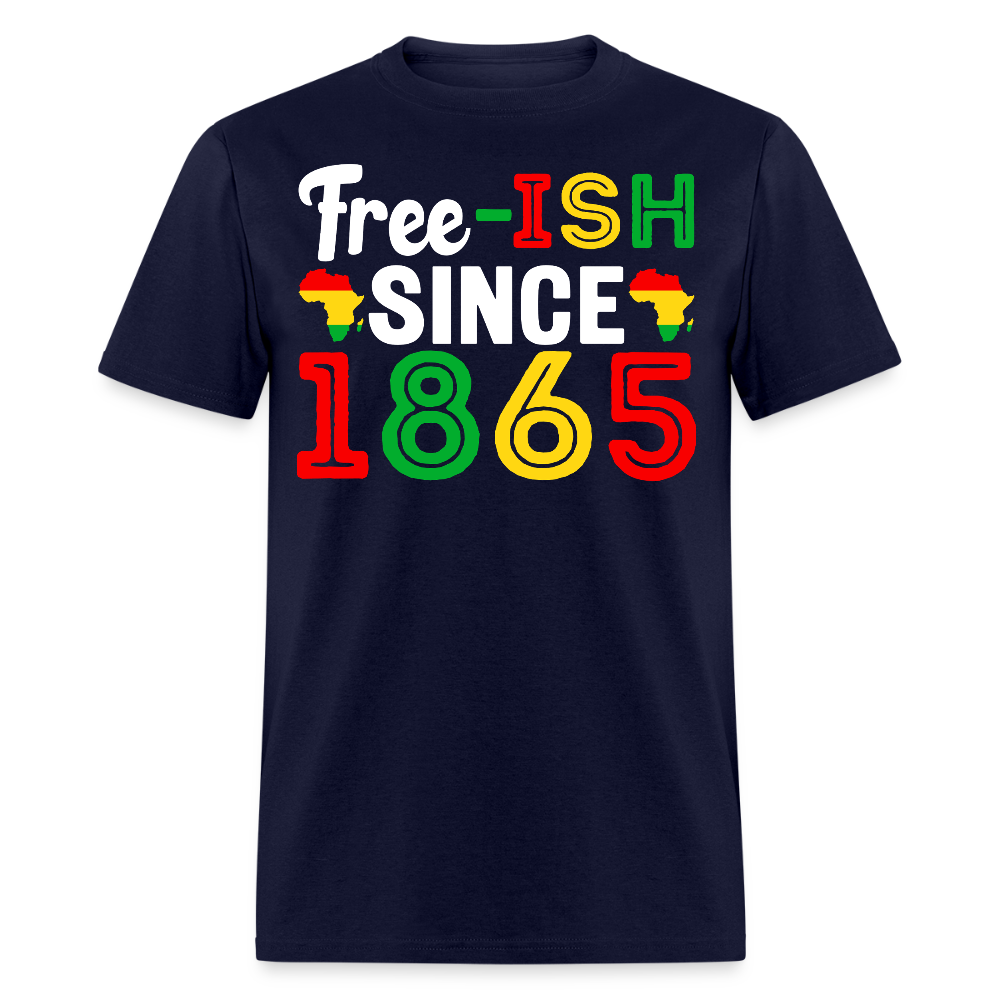 Free-ish Since 1865 Celebrate Black Heritage T-shirt - navy