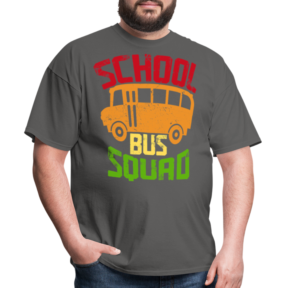 Vintage School Bus Tee for Drivers & Staff School Bus Squad T-shirt - charcoal