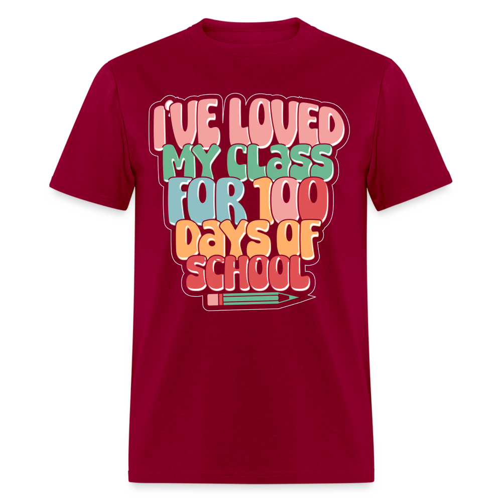 100 Days Of School Tee For Teachers 100 Days Of Learning Teacher T-shirt - dark red