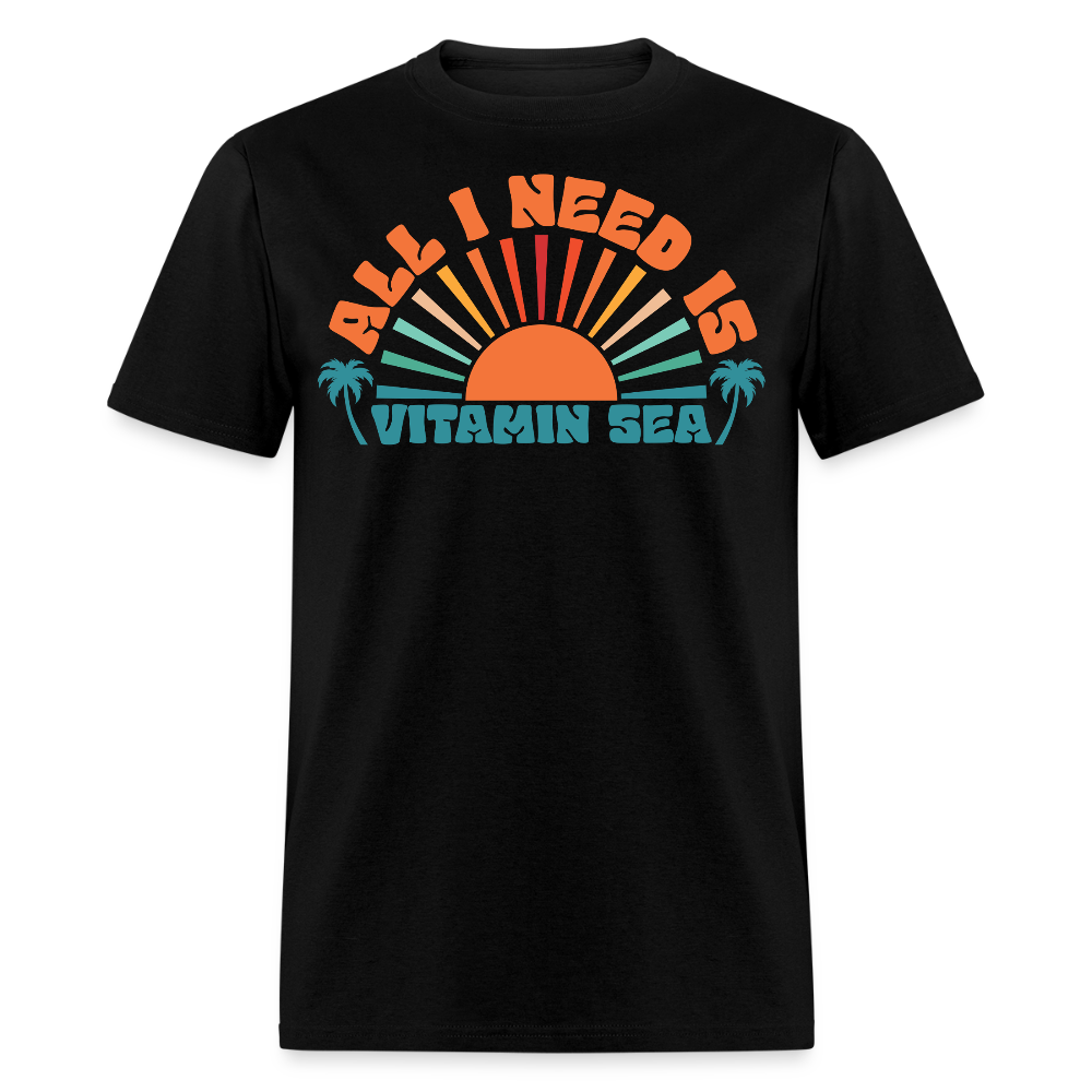 All I Need Is Vitamin Sea Tropical Summer T-shirt - black