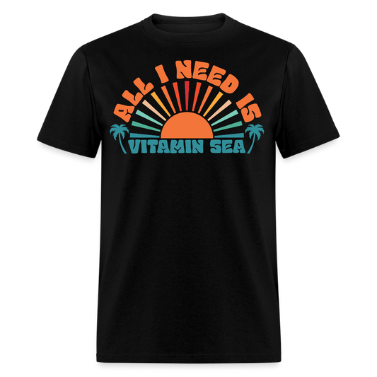 All I Need Is Vitamin Sea Tropical Summer T-shirt - black