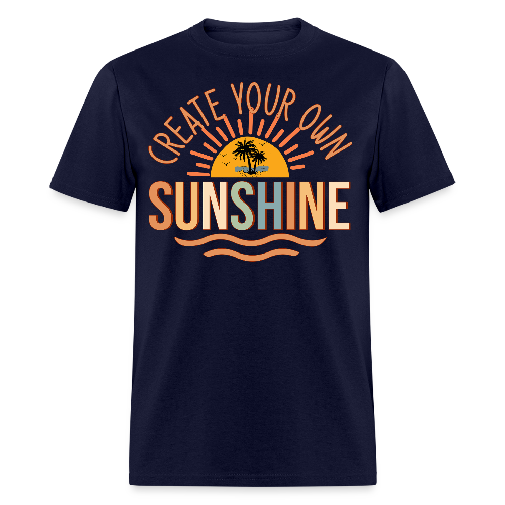 Create Your Own Sunshine Palm Tree Sunset T-shirt - navy