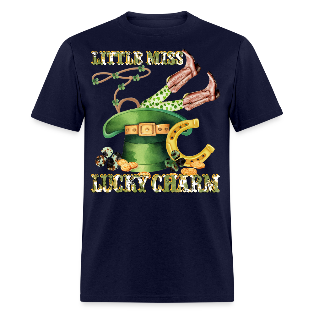 St Patrick’s Day Lucky Charm Western Cowgirl T-shirt - navy