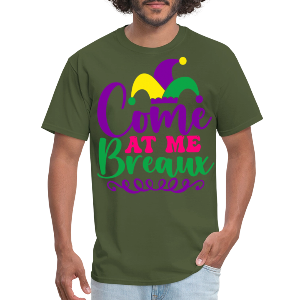 Mardi Gras Jester Hat Tee Come at me Breaux T-shirt - military green