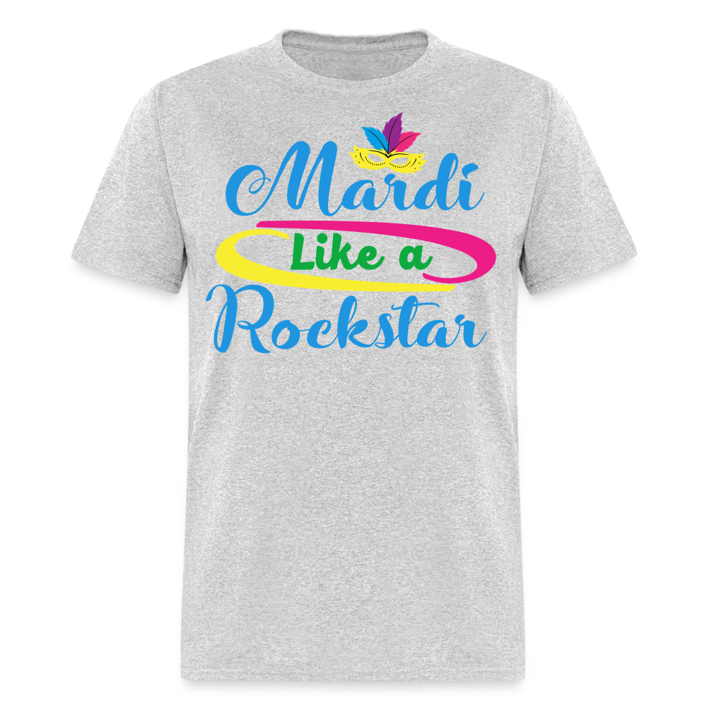 Mardi Gras Rockstar Shirt For Men And Women T-Shirt - heather gray