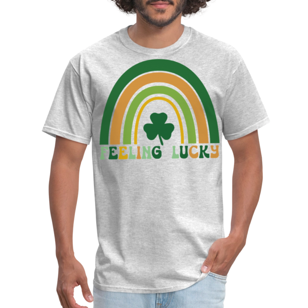 Feeling Lucky Shamrock St Patrick’s Day Rainbow T-shirt - heather gray