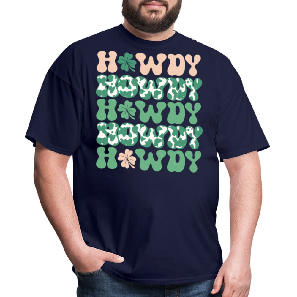 Howdy Western Cowgirl St Patrick's Day T-shirt - navy