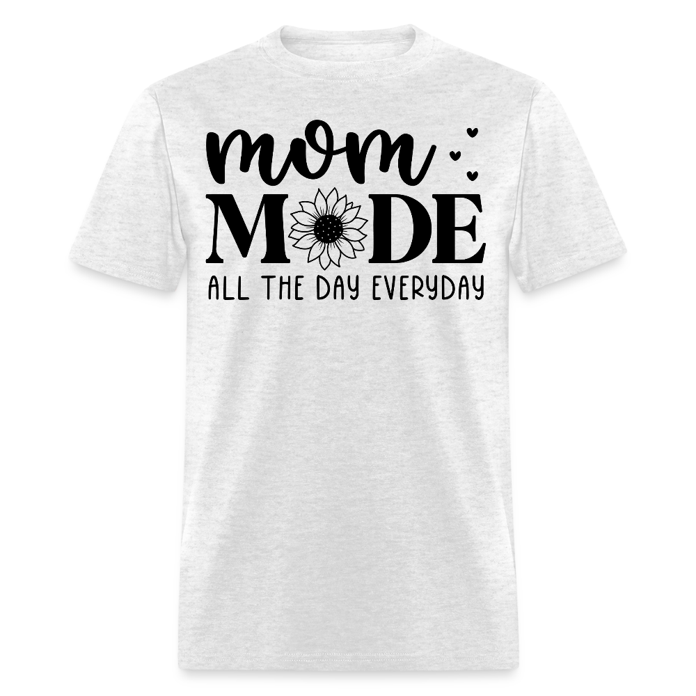 Mom Mode All The Day Everyday Tee Sunflower Mom Life T-shirt - light heather gray