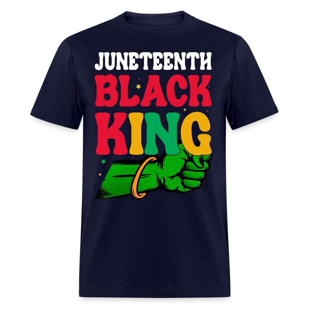 Juneteenth Black King African American Pride T-shirt - navy
