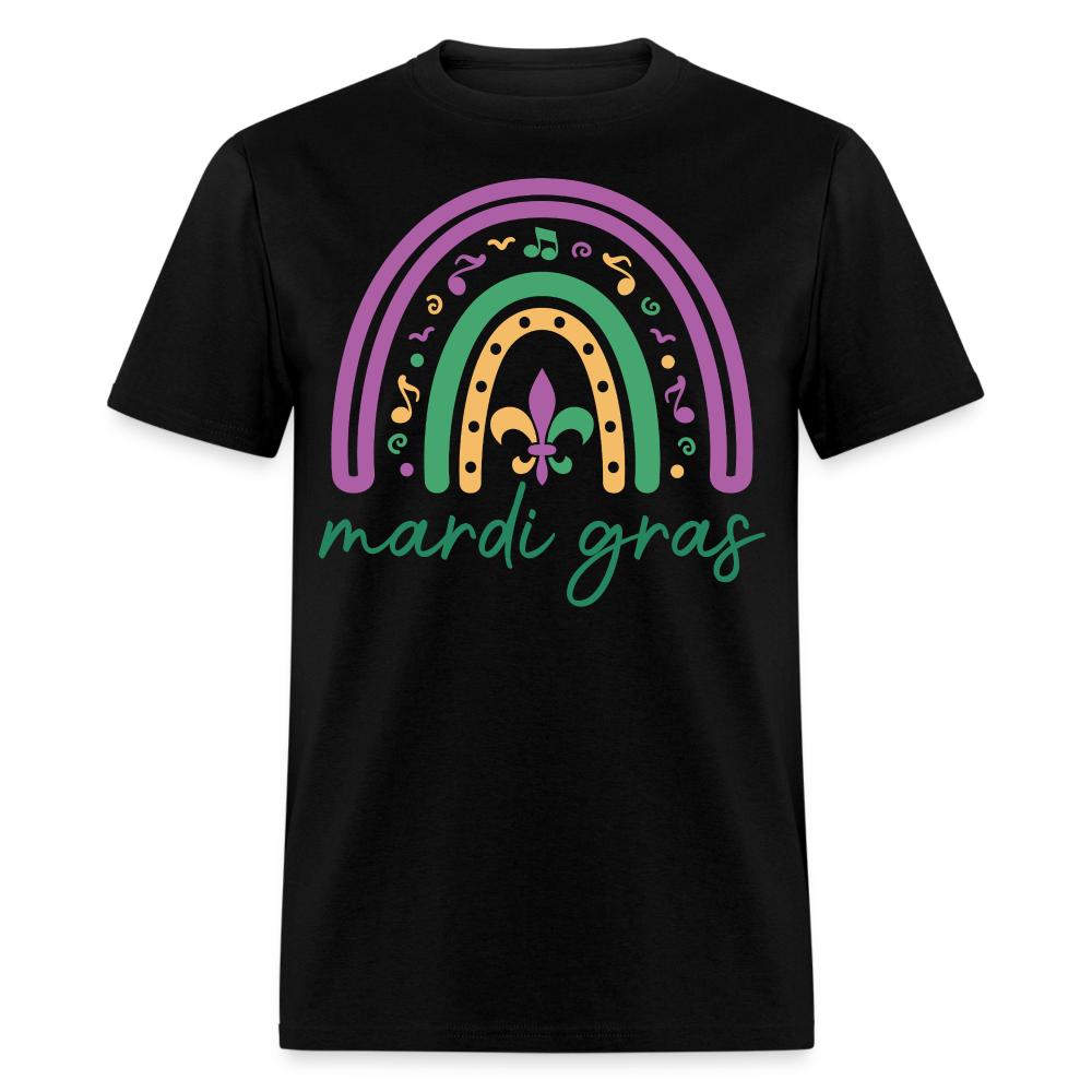 Purple Green Gold Carnival Tee Mardi Gras Rainbow Shirt For Women - black