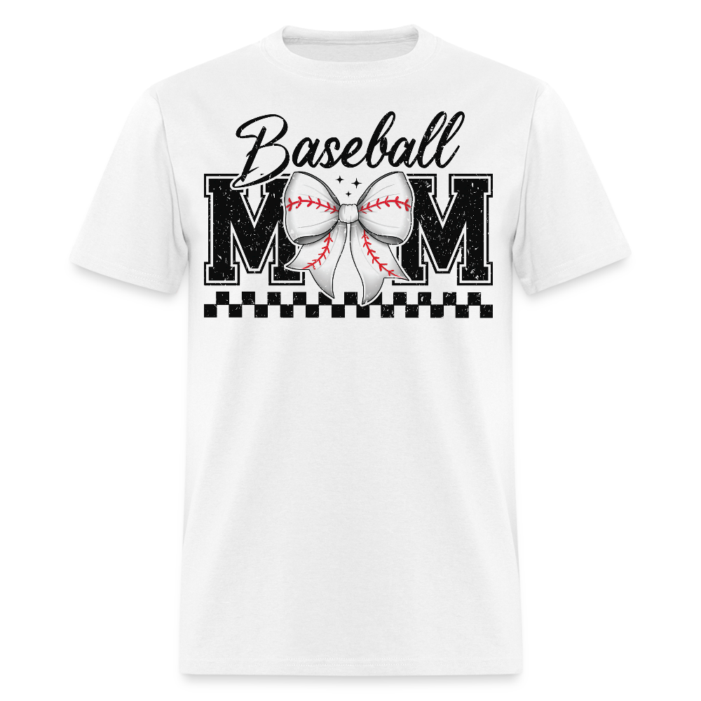 Cute Baseball Mom Graphic T-shirt - white