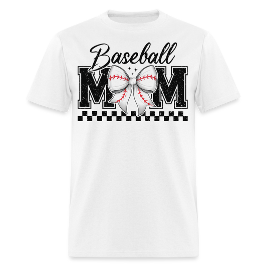Cute Baseball Mom Graphic T-shirt - white