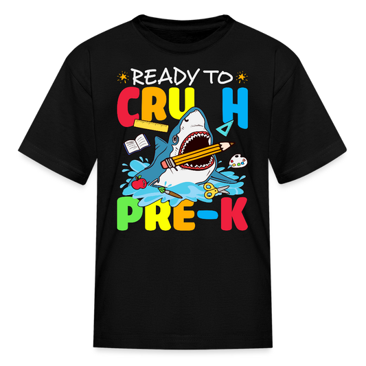 Ready To Crush Pre-K Shark T-Shirt - black
