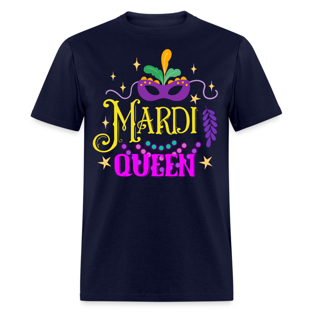 Mardi Gras Queen Tee For Women Masquerade-themed T-shirt - navy