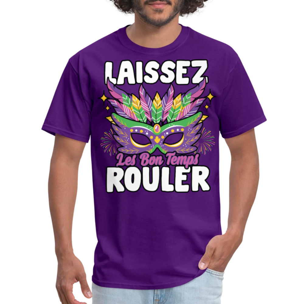 Mardi Gras Party Tee Laissez Les Bon Temps Roule T-shirt - purple