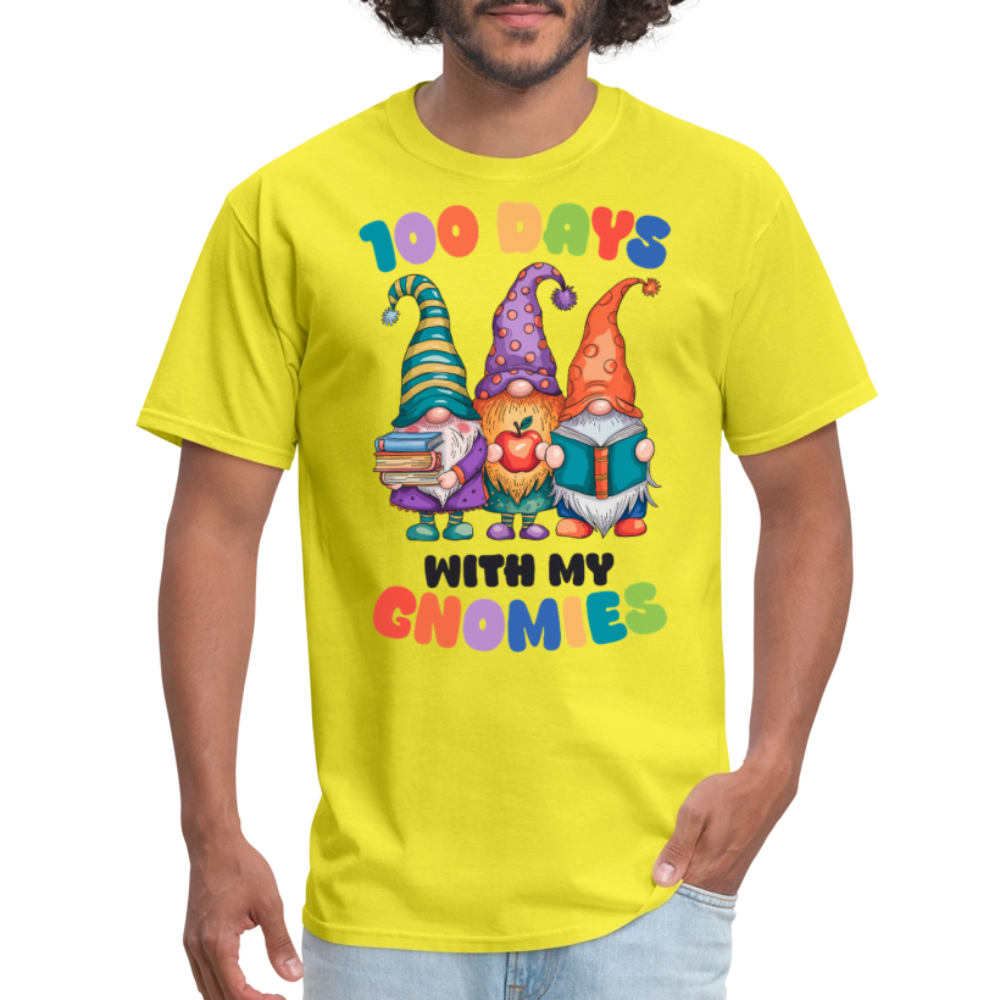 Cute Gnome 100 Days of Learning Shirt Teacher Appreciation Gnome T-Shirt - yellow