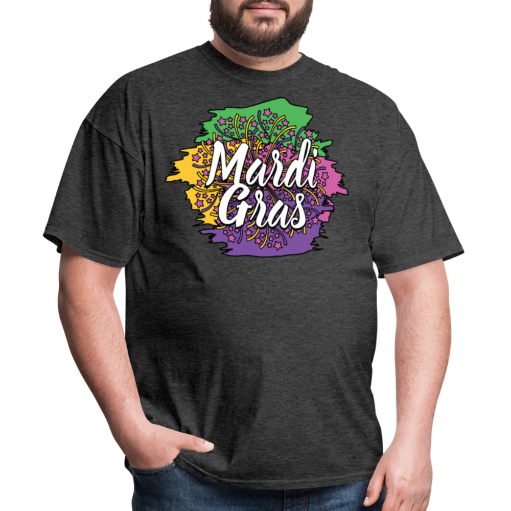 Mardi Gras Graphic Shirt For Men and Women Funny and Trendy Mardi Gras T-Shirt - heather black