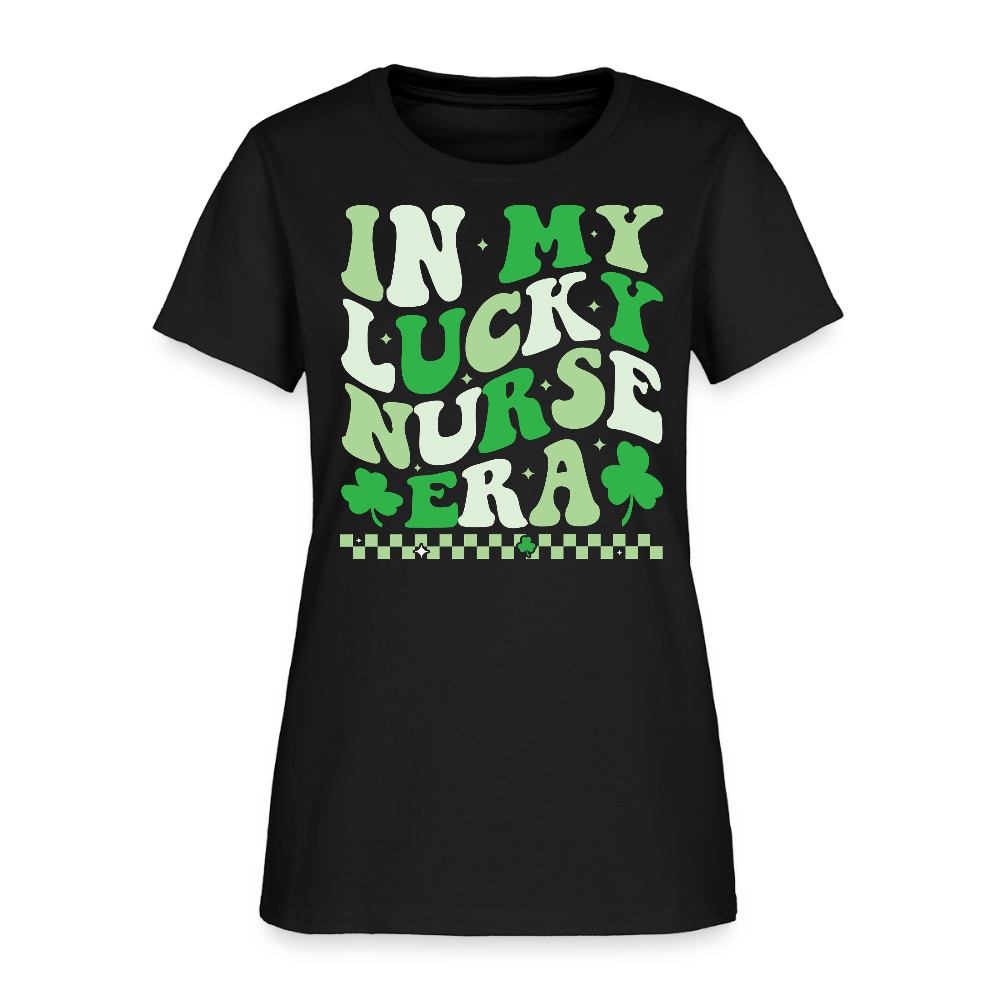 In My Lucky Nurse Era St Patrick’s Day T-Shirt - black