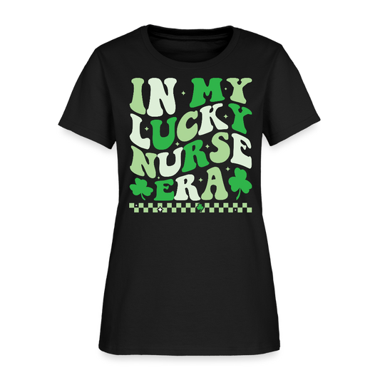 In My Lucky Nurse Era St Patrick’s Day T-Shirt - black