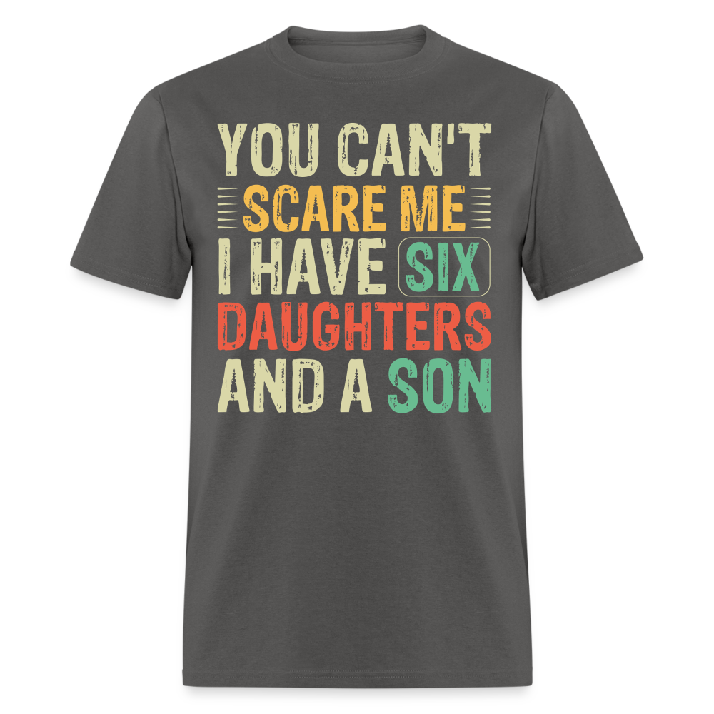 Gifts For Parents With Six Daughters And A Son Fathers Day T-shirt - charcoal