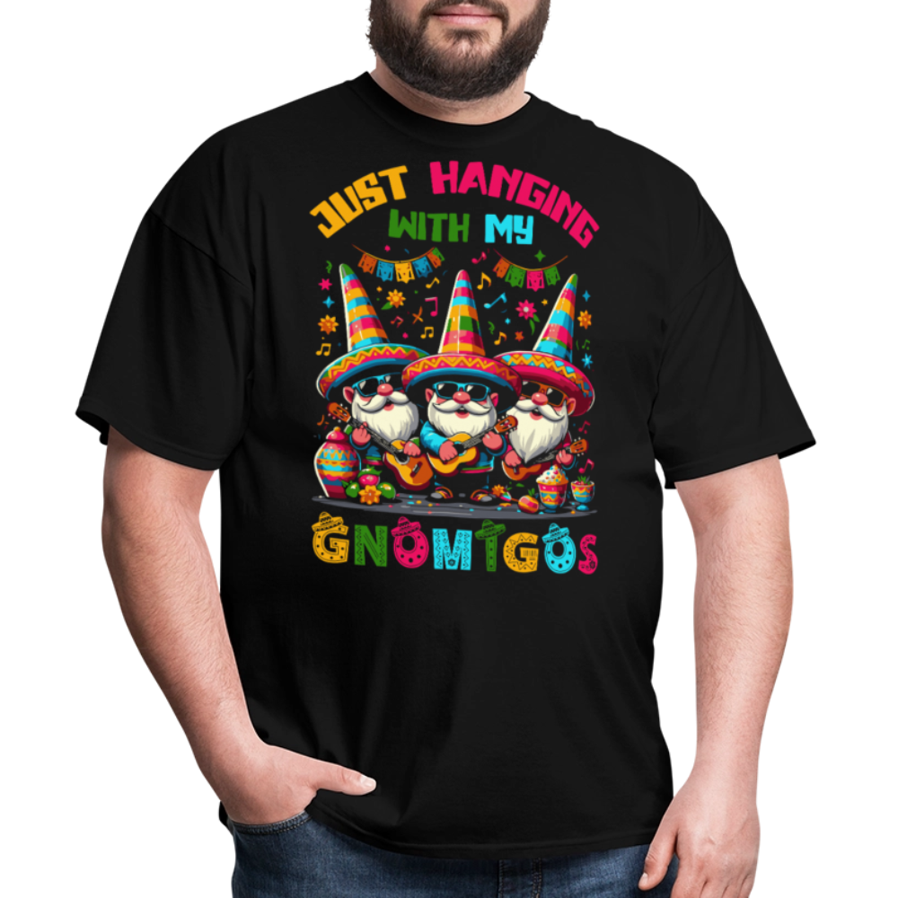 Just Hanging With My Gnomigos Tee Funny Mexican Gnome T-shirt - black