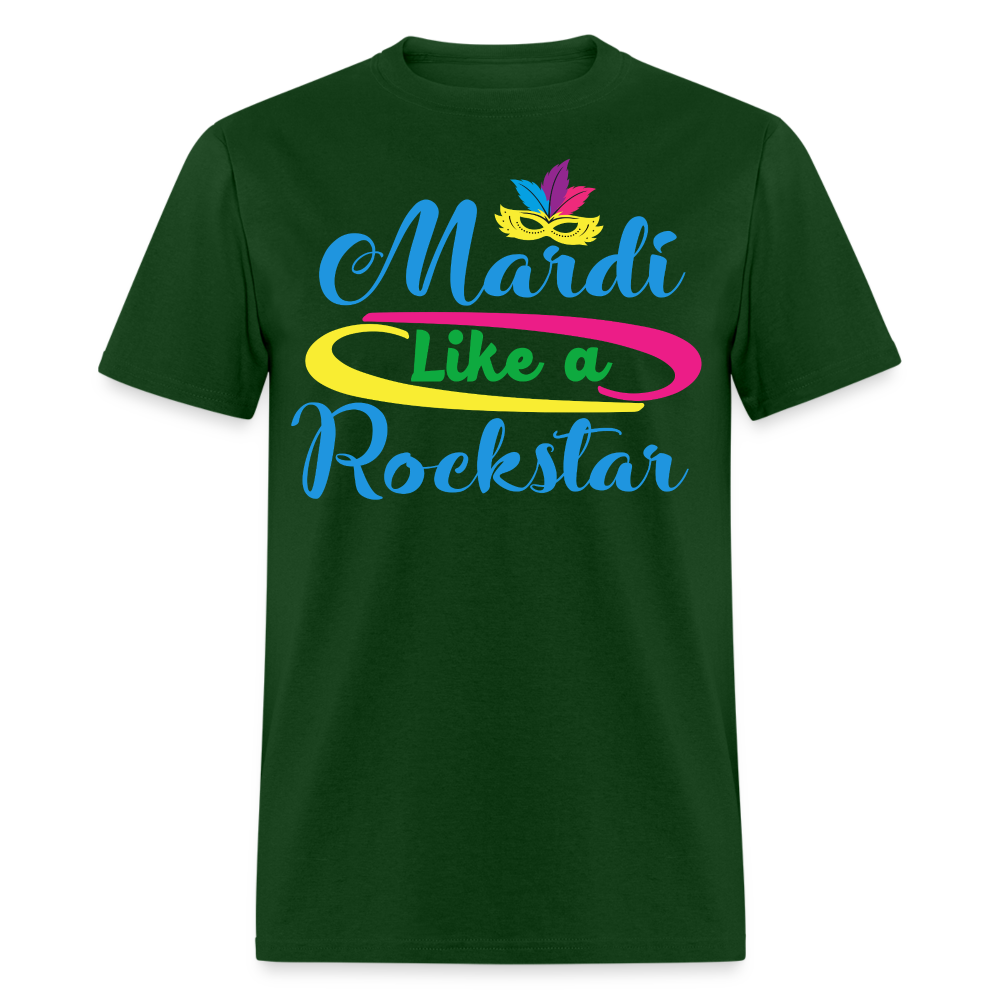 Mardi Gras Rockstar Shirt For Men And Women T-Shirt - forest green